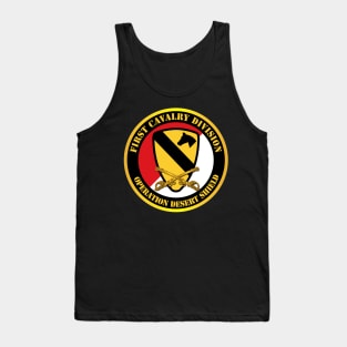 1st Cavalry Div - Red White - Operations Desert Shield Tank Top